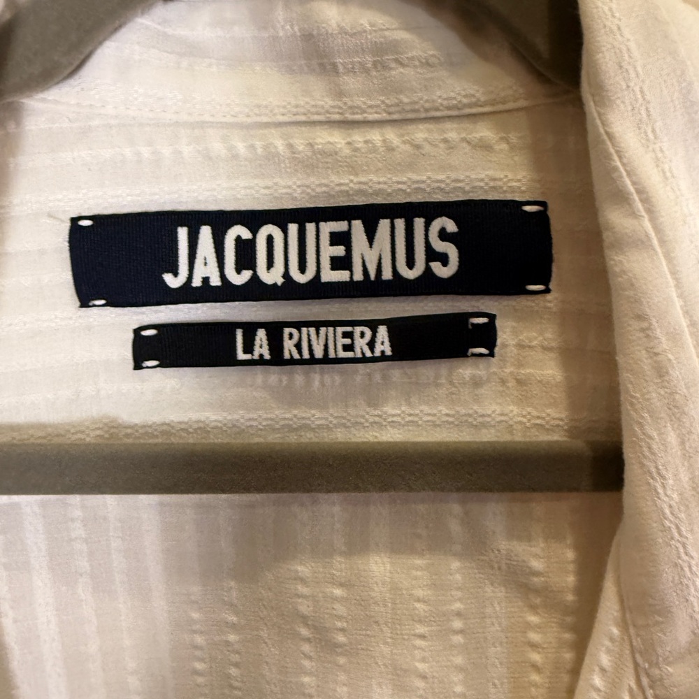 Jacquemus La Riviera White Twist-Front Beach Resort wear Shirt Dress sz S - Picture 8 of 12